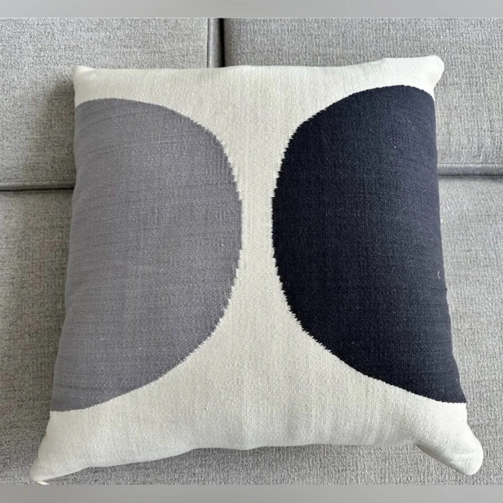 4 Large Jonathan Adler Geometric Decorative Pillow Covers Wool Reversible